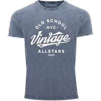 Neverless Print-Shirt Herren Vintage Shirt Retro Schriftzug Allstars Old School NYC Design mit Print