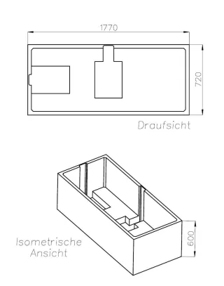 Neuesbad Wannenträger für Hoesch iSensi 180x75 SW 16420