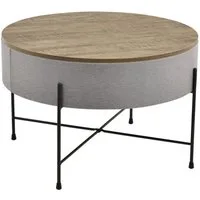 en.casa Couchtisch, Stylischer Couchtisch »Tauranga« Rund Wallnussoptik/Grau