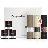 LARS NYSØM Gewürzmühle Lagom manuelle Bedienung, (2 Stück), Hochwertiges Geschenkset mit 3 Mühlen und 3 Gewürzen