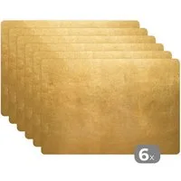 MuchoWow Platzset Gold - Luxus - Abstrakt, (6-St), Platzsets, Tischset, Abwaschbar, Tischsets, Platzdeckchen