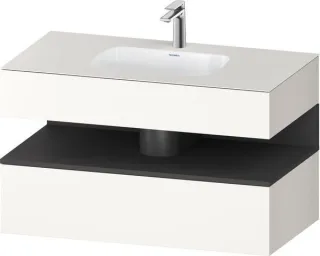 Duravit Qatego Einbauwaschtisch mit Konsolenwaschtischunterbau Weiß Supermatt 1000x550x600 mm - QA47 QA4786049840000