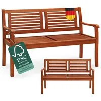 Casaria Gartenbank, Wetterfest Eukalyptus Holz FSC® 120x60x90cm 320kg Belastbarkeit