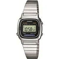 CASIO VINTAGE Chronograph LA670WEA-1EF, Quarzuhr, Armbanduhr, Damenuhr, Digitaluhr, Datum, Edelstahlarmband