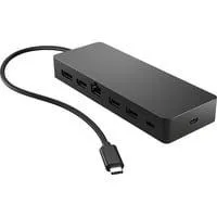 Universal USB-C Multiport Hub, Dockingstation schwarz, USB-A, USB-C, HDMI, DisplayPort, RJ45