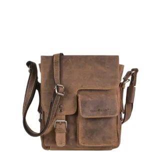 Greenburry Umhängetasche Vintage A5 Revolverbag | Leder antikbraun