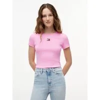 Tommy Jeans Kurzarmshirt TJW SLIM BADGE RIB TEE mit gerippter Struktur