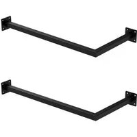 ML-DESIGN Kleiderstange Kleiderständer Übereck für die Wand aus Stahl rostfrei L-Form (2 St), Garderobenstange 60x30cm Schwarz L-Form Kleiderständer Kleidergestell