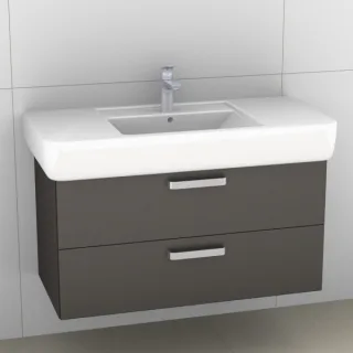 Artiqua 413 Waschtischunterschrank für Renova Plan 122100, 122103 Stahlgrau Metallic, 413-WU2L-K11-7 413-WU2L-K11-7141-88