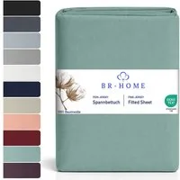 BR-Home Spannbettlaken bis zu 25cm, 100% Baumwolle Jersey Bettlaken, Spannbetttuch 145 g/m², Gummizug: rundum, (1 Stück), Rundumgummi, Atmungsaktiv
