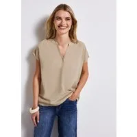 STREET ONE Kurzarmbluse Split Neck