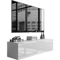 Lookway Lowboard COLGANTE 150 weiß Hochglanz TV-Schrank mit LED