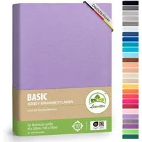 leevitex® Spannbettlaken Jersey aus 100% Baumwolle, für Kinder- & Standardmatratzen, Jersey, Gummizug: rundum, (1 Stück), 100% Baumwolle, anschmiegsam & dehnbar, diverse Größen und Farben