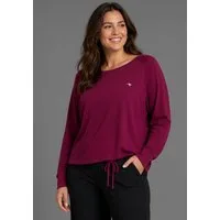 KangaROOS Langarmshirt mit Rundhals, figurumspielende Passform, hüftbedeckende Länge