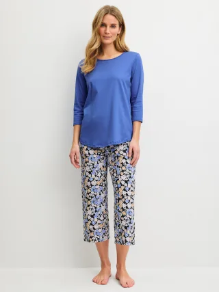 CALIDA - DAMEN Pyjama 7/8 deep cobalt - Gr. - L