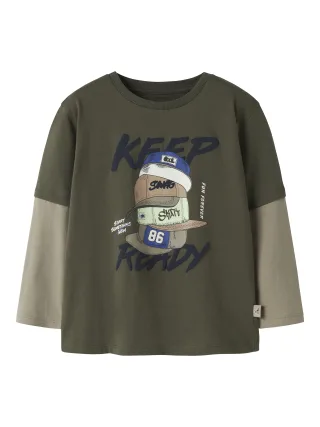 NAME IT - NMMNIAM LS TOP BOX Olive Night - Gr. - 104