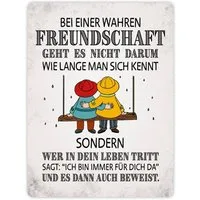 speecheese Metallschild Metallschild XL mit Freunde Motiv und Spruch: Bei einer wahren
