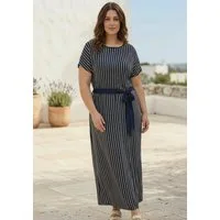 Laura Scott CURVE Maxikleid Große Größen in modernem Streifen-Design