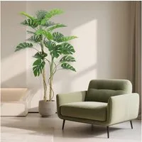 Kunstbaum Künstliche Monstera Deliciosa,realistische künstliche Tropenpalme, GarveeMore, Höhe 150 cm, für die Dekoration von Zuhause und Büro,für den Innen und Außenbereich
