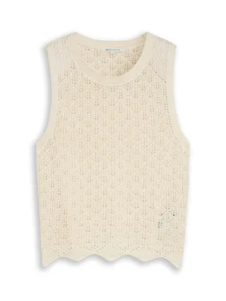 TOM TAILOR Denim - Ärmelloses Stricktop weiß - Gr. - M