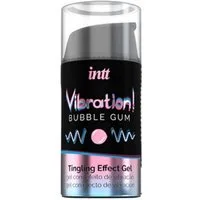 INTT Stimulationsgel Vibration! Bubble Gum - für einen intensiven Orgasmus, Flasche mit 15ml, 1-tlg., prickelndes Intimgel mit Geschmack (Kaugummi)