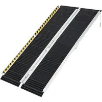 COSTWAY Auffahrrampe, Klapprampe mit Anti-Rutsch bis 272kg 152,5 x74cm