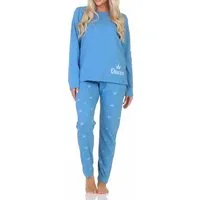 Normann Pyjama Normann Damen Schlafanzug lang Pyjama mit Krone als Motiv