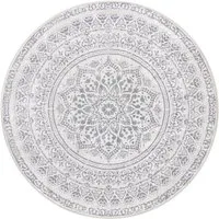 SONGMICS HOME Teppich rund, Wohnzimmerteppich, rutschfester, für Wohnzimmer, Schlafzimmer, 120 cm d, flauschig, Dekoration, maschinenwaschbar, Boho-Stil