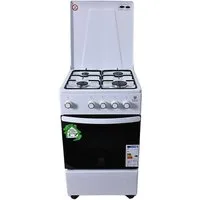 Gasline Gas-Standherd Camping-Herd SHGG5050THT, mit Gasbackofen mit Thermostat, abnehmbare Topfträger,Weiß, Zündsicherung, Erdgas/Propangas, 20mbar/50 mbar