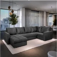 Masseno Ecksofa LORIVO mit Schlaffunktion U-Form, Sofa mit Bettkasten
