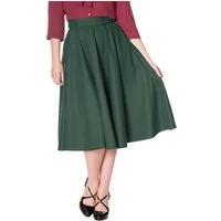Banned A-Linien-Rock Di Di Plain Grün Retro Vintage Swing Skirt