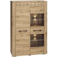 Lomadox Highboard ARTA-131, nschrank in Artisan Eiche Nb., B/H/T: ca. 92/140/40 cm