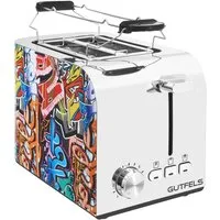 Gutfels Toaster TOAST 3010 G, 2 kurze Schlitze, 850 W, 2-Scheiben-Toaster, 850 Watt, Graffitti-Style