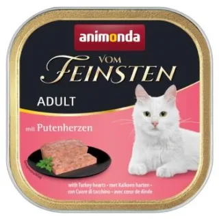 animonda Vom Feinsten Nassfutter Katze, Adult, Putenherzen 32x100 g