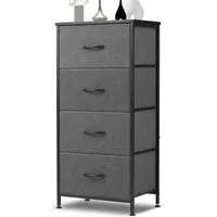 DUMOS Kommode Stoffkommode mit 4 Schubladen, mit Stabilem Stahlrahmen (Stoff-Schubladenschrank), Gesamtmaße 45*30*95cm