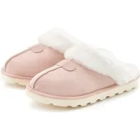 Vivance Dreams by Lascana Plüsch Hausschuh, Pantoffeln, Clogs, Schlappen, Hausschuh, Pantolette mit Warmfutter VEGAN