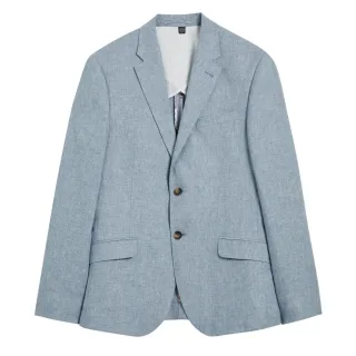Ted Baker Damaskj Slim Blazer Aus Baumwoll-leinen-mischgewebe, Blau