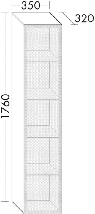 Burgbad Hochschrank Yumo PG2 1760x350x320 Weiß Hochglanz, HSKC035RF3193 HSKC035RF3193
