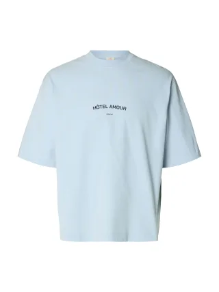 SELECTED MEN - SLHBOXYLIAM SS O-NECK TEE HOTEL AMOUR Skyway - Gr. - XL