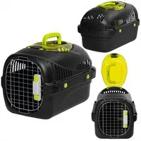 Peluvio Tiertransportbox SAFY für Hunde bis 5 kg, Öffnungsfenster/Großer Griff/Urinauffanggitter/bis zu 5 kg
