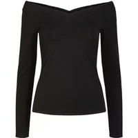 pieces Langarmshirt (1-tlg) Plain/ohne Details
