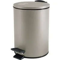 spirella Kosmetikeimer ADELAR, Treteimer mit Softclose-Absenkautomatik, herausnehmbarem Inneneimer, Anti-Fingerprint-Beschichtung, matt Finish, 3L, beige taupe