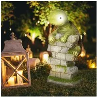 Outsunny Gartenfigur "Schildkröte", Gartendekoration, wetterbeständig, inkl. Solarlicht, (Set, 1 St., Gartenstatue), BxLxH: 18,5x17,5x36,5 cm