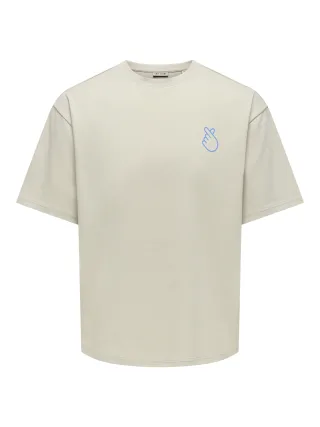 ONLY&SONS - ONSCASPIAN AIRFLEX AMORE BOXY SS TEE Silver Lining - Gr. - L