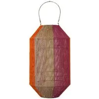 Van der Leeden Windlicht Laterne ORANGE/PINK Jute Natur/Orange/Fuchsia, Ø 34cm H 60cm