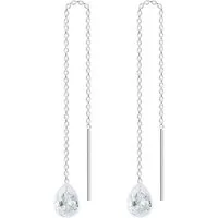 LÖB Paar Ohrhänger Durchzieher 925 Silber Zirkonia Oval Tropfen Anhänger Ohrringe Hängend (Geschenke für Frauen Damen Beste Freundin Mutter Mama Ehefrau Oma sie zum Geburtstag Schmuck Herbst Oktoberfest, Inkl. Schmuckbox), Einfädler zum Durchziehen K