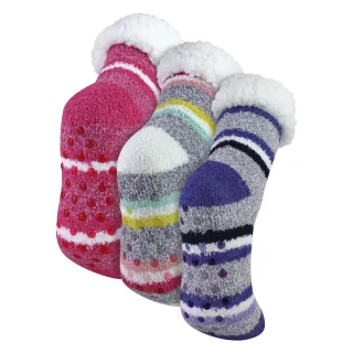 3 Paar Damen Weiche Flauschige Lounge-Socken | Warme Gemütliche Haussocken