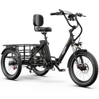 Onesport E-Bike Klapprad OT30Pro 3 rad Klappbar Faltbares Damen u. Herren E-Dreirad 864WH 90 km, Kettenschaltung, Heckmotor, 864 Wh, (Beleuchtungsset mit Batterieladegerät, Batterieschlüssel, Werkzeug), E-bikes 250W Klappbar Lastenrad Elektrofahrrad 