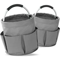 WENKO Falteimer Modell Universal-Caddy, (Set, 2-tlg), Organizer für Haus & Garten, platzsparend faltbar, mit 6 Außentaschen