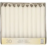 PAPSTAR Tafelkerze Tafelkerzen Ø 2,1 cm, 19,6 cm weiss 30 Stk